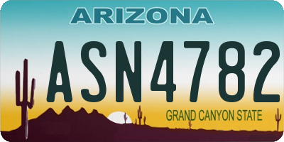 AZ license plate ASN4782