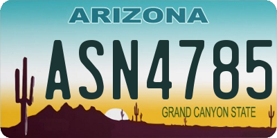 AZ license plate ASN4785