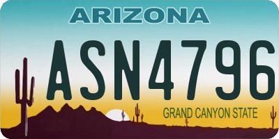 AZ license plate ASN4796