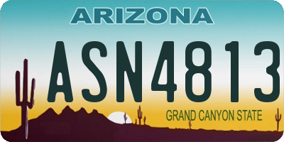 AZ license plate ASN4813