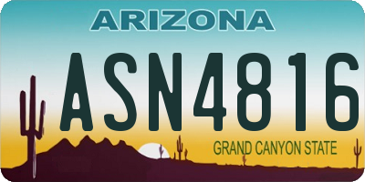 AZ license plate ASN4816
