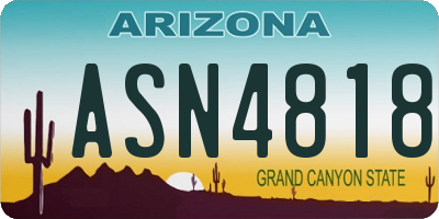 AZ license plate ASN4818
