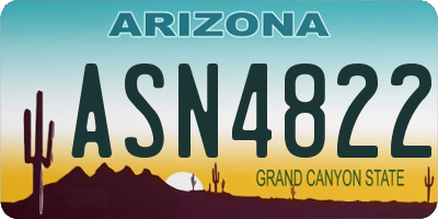 AZ license plate ASN4822