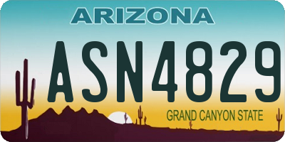 AZ license plate ASN4829