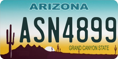 AZ license plate ASN4899