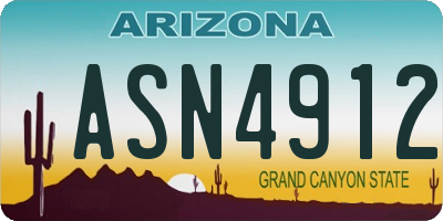 AZ license plate ASN4912