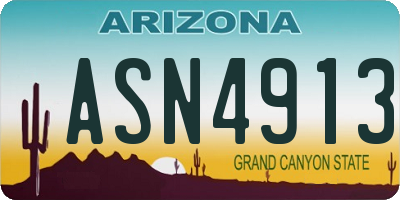 AZ license plate ASN4913