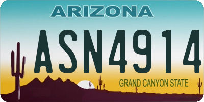 AZ license plate ASN4914