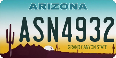 AZ license plate ASN4932