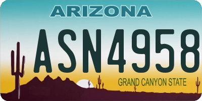 AZ license plate ASN4958