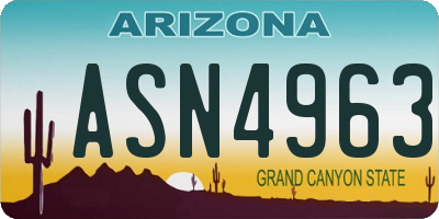AZ license plate ASN4963