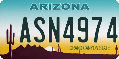 AZ license plate ASN4974
