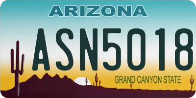 AZ license plate ASN5018
