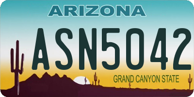 AZ license plate ASN5042