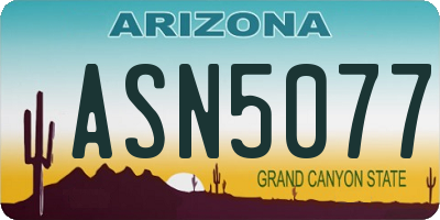 AZ license plate ASN5077