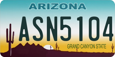 AZ license plate ASN5104