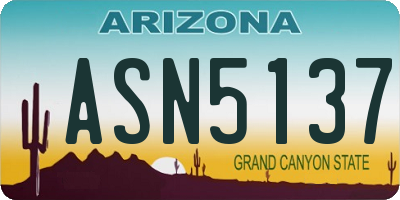AZ license plate ASN5137