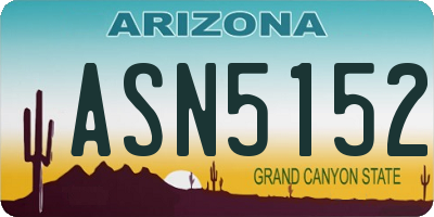 AZ license plate ASN5152