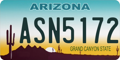 AZ license plate ASN5172