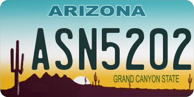 AZ license plate ASN5202