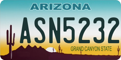 AZ license plate ASN5232