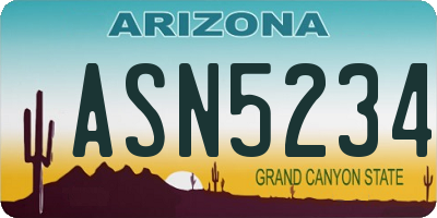AZ license plate ASN5234