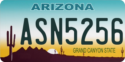 AZ license plate ASN5256