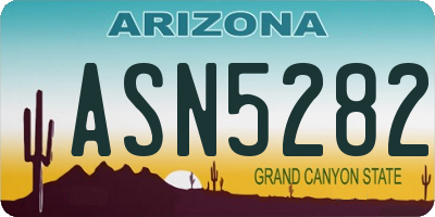AZ license plate ASN5282