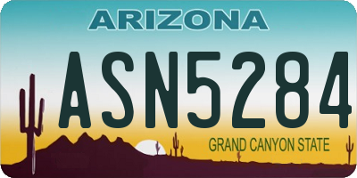 AZ license plate ASN5284