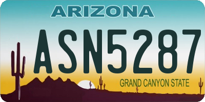 AZ license plate ASN5287
