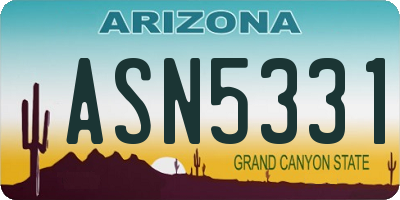 AZ license plate ASN5331