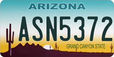 AZ license plate ASN5372