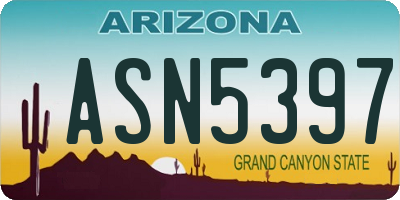 AZ license plate ASN5397