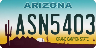 AZ license plate ASN5403