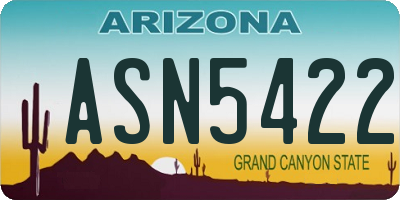 AZ license plate ASN5422