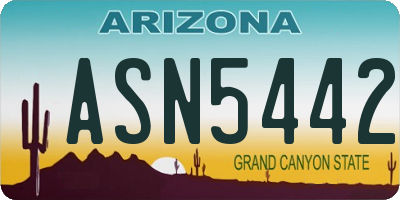 AZ license plate ASN5442