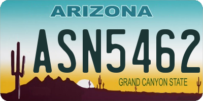 AZ license plate ASN5462