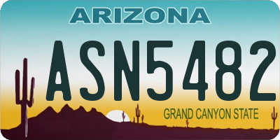 AZ license plate ASN5482