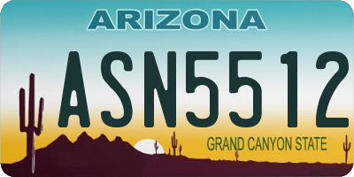 AZ license plate ASN5512