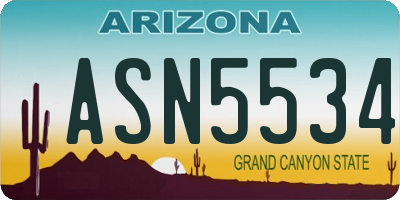 AZ license plate ASN5534