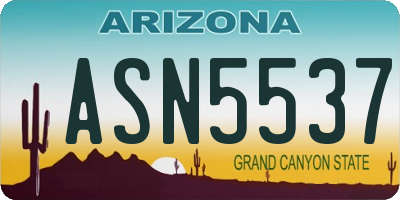 AZ license plate ASN5537