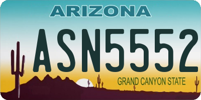 AZ license plate ASN5552