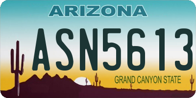 AZ license plate ASN5613