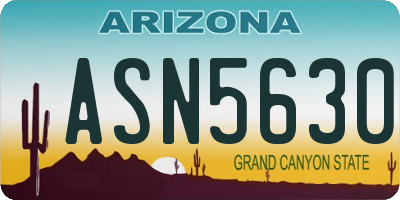 AZ license plate ASN5630