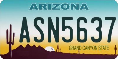 AZ license plate ASN5637