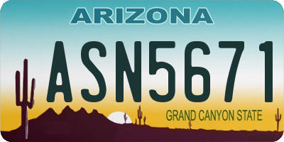 AZ license plate ASN5671