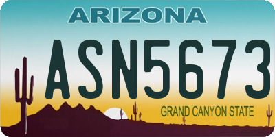 AZ license plate ASN5673