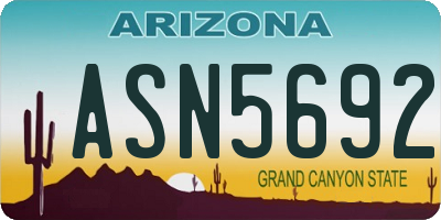 AZ license plate ASN5692