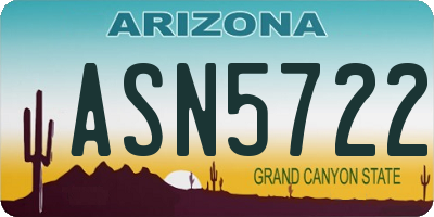 AZ license plate ASN5722