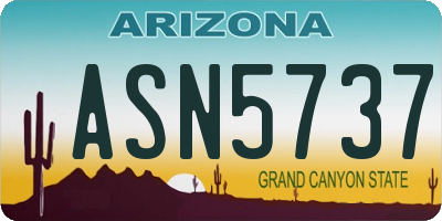 AZ license plate ASN5737